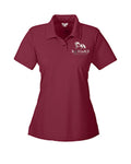 Maroon Fitted Women's Polo Shirt with Buckwild Logo.