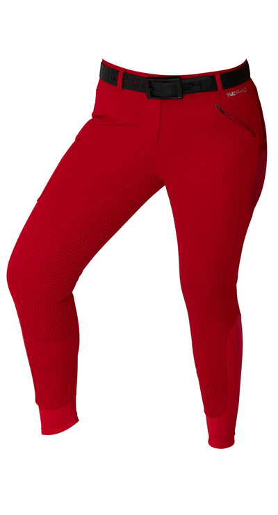 Signature Mid-Waist Winter Breech | Red + Red | Side Phone Pocket