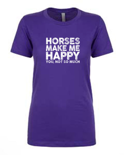 Favorite Tee | V-Neck | Horses Make Me Happy (Purple)