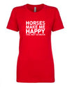 Favorite Tee | V-Neck | Horses Make Me Happy (Red)