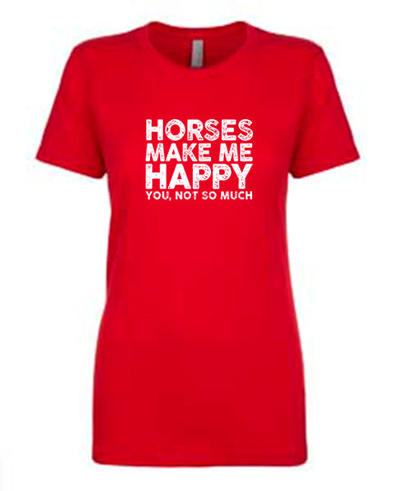 Favorite Tee | V-Neck | Horses Make Me Happy (Red)