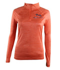 Women's Long Sleeve Performance Pull Over with Quarter Zip in Orange